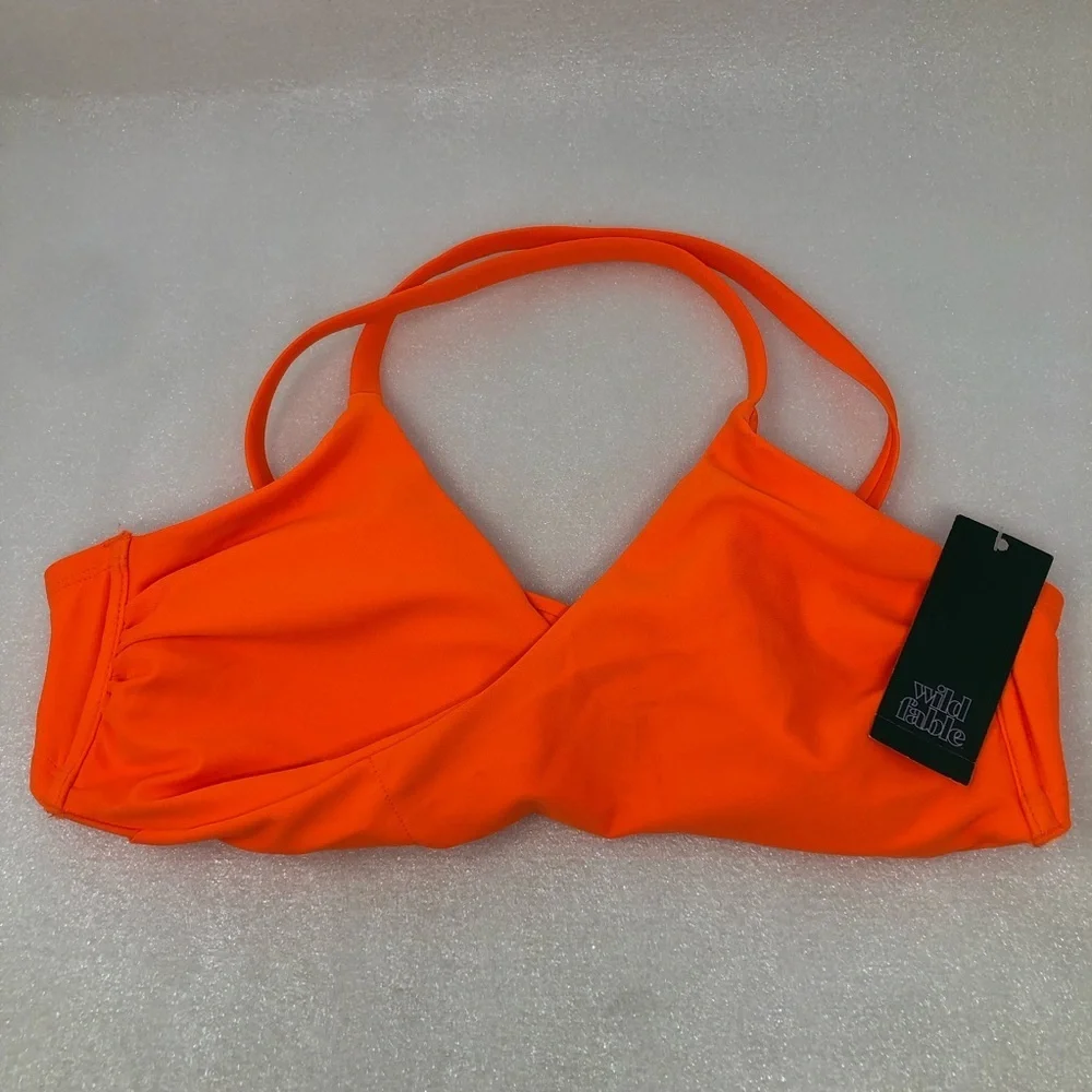NWT Wild Fable Bikini Neon Orange Two Piece Size XL Bottom D/DD Top